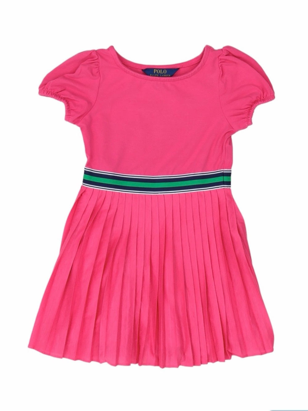 Polo by Ralph Lauren Hot Pink Pleated Waistband Dress